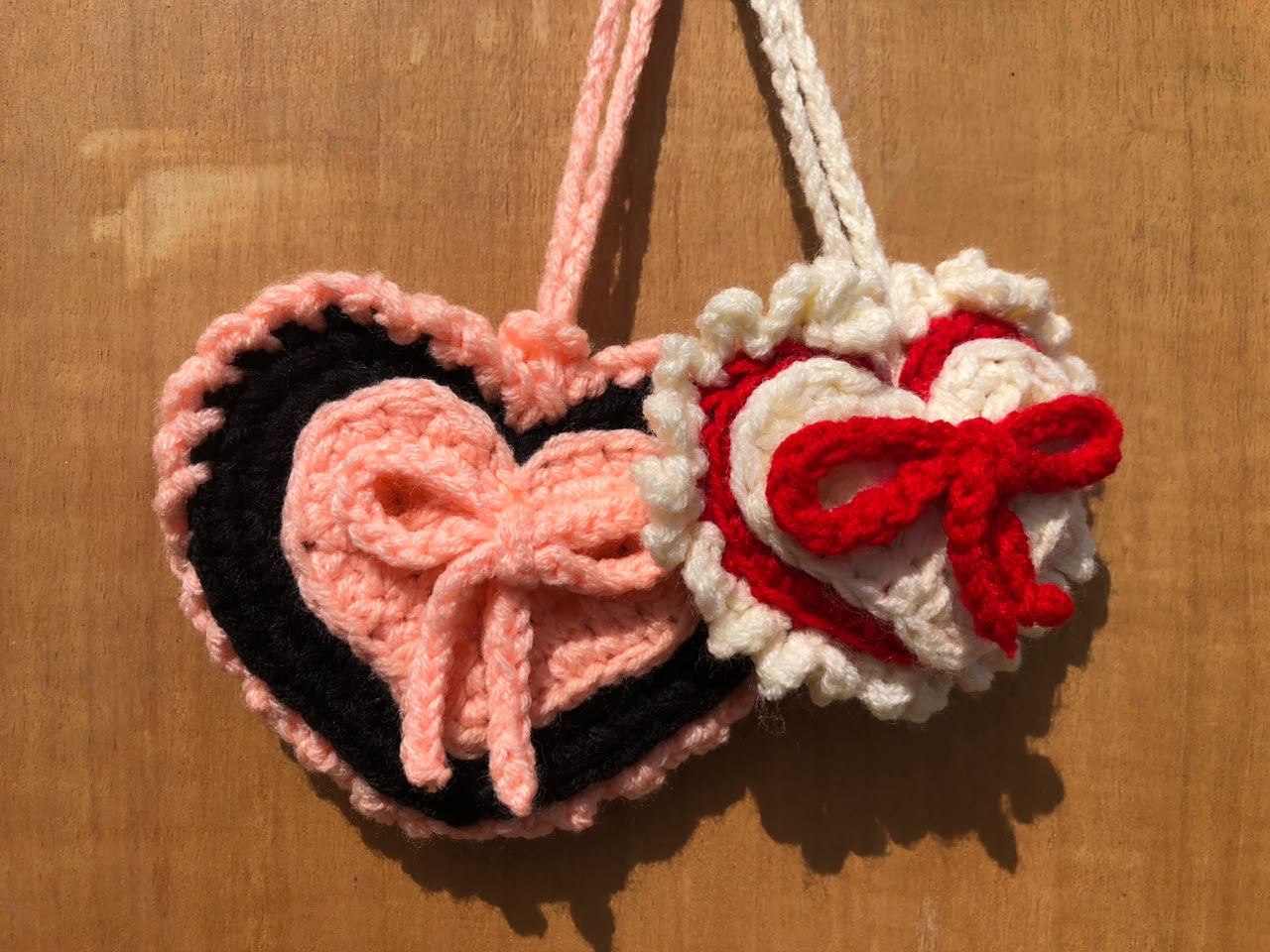 Heart Bag Charm with Bows