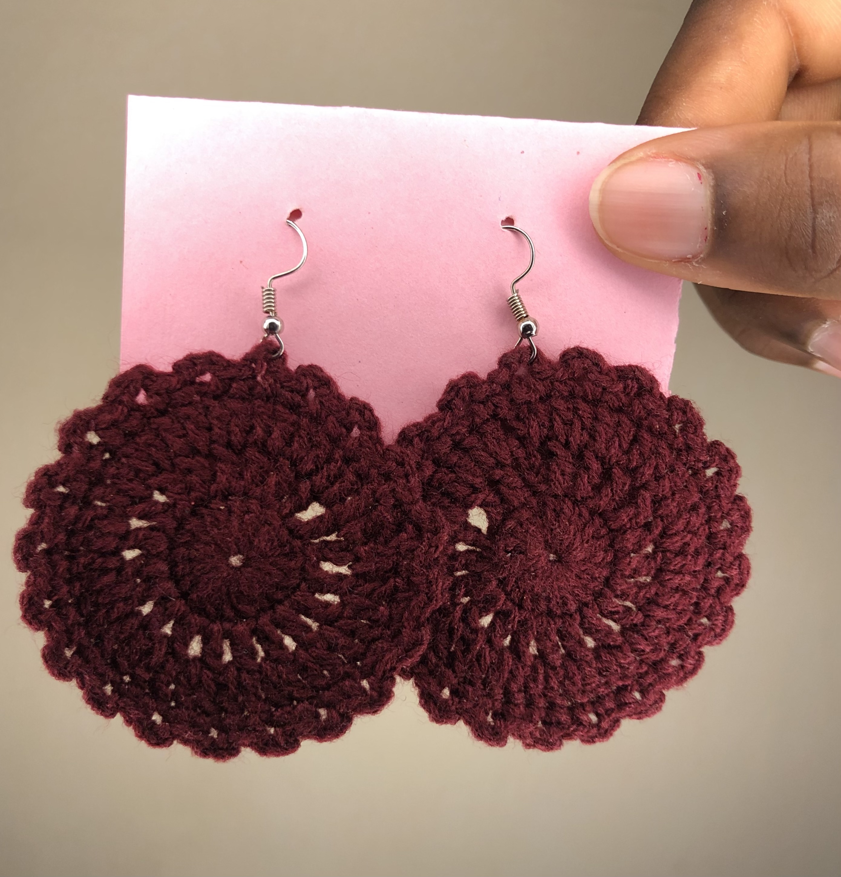 Burgundy Pearl Earrings